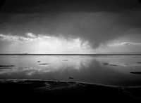 Storm over the Great Salt Lake in Black & White